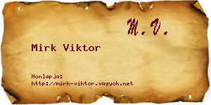 Mirk Viktor névjegykártya
